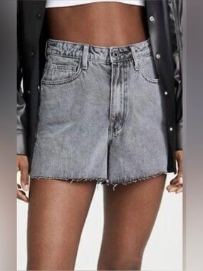 NWT WeWoreWhat Washed Grey Boyfriend Jean Shorts, Size 24